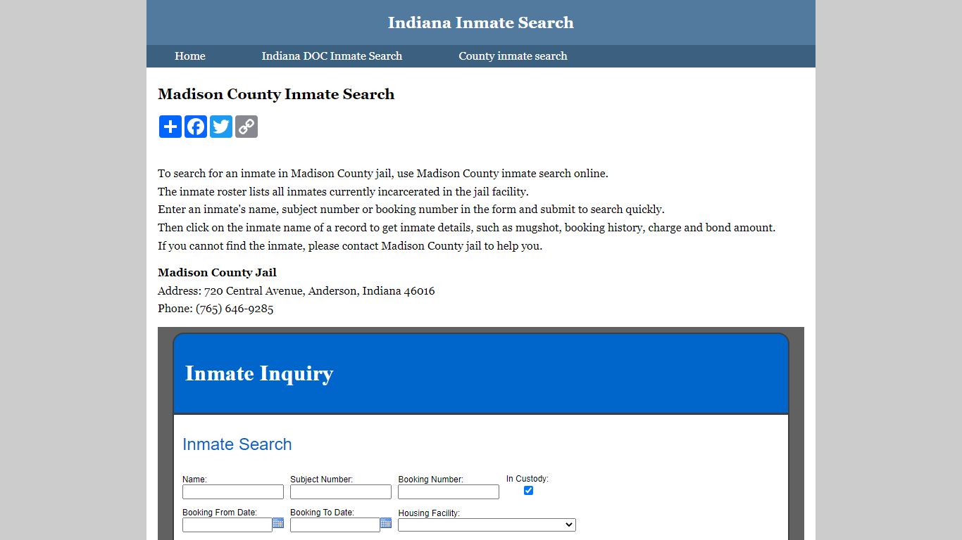 Madison County Inmate Search