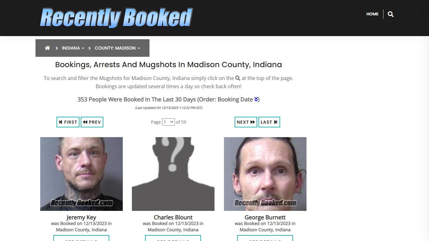 Recent bookings, Arrests, Mugshots in Madison County, Indiana